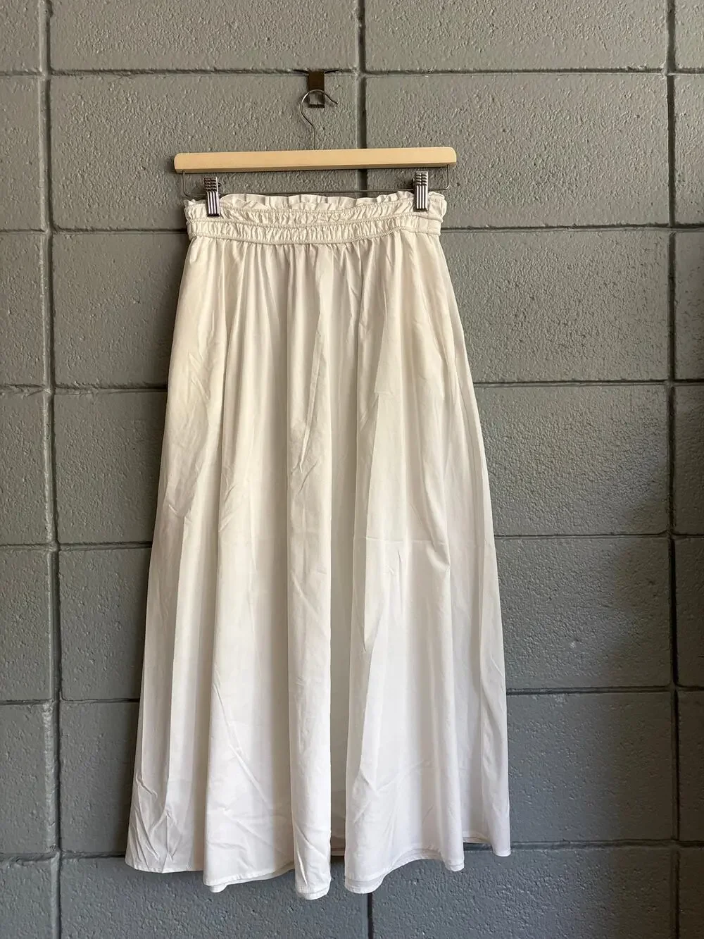 Anthropologie Philosophy Cotton Popplin White Maxi Skirt size xs